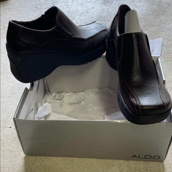 Aldo Men's Dark Brown Leather Loafers - Picture 1 of 1